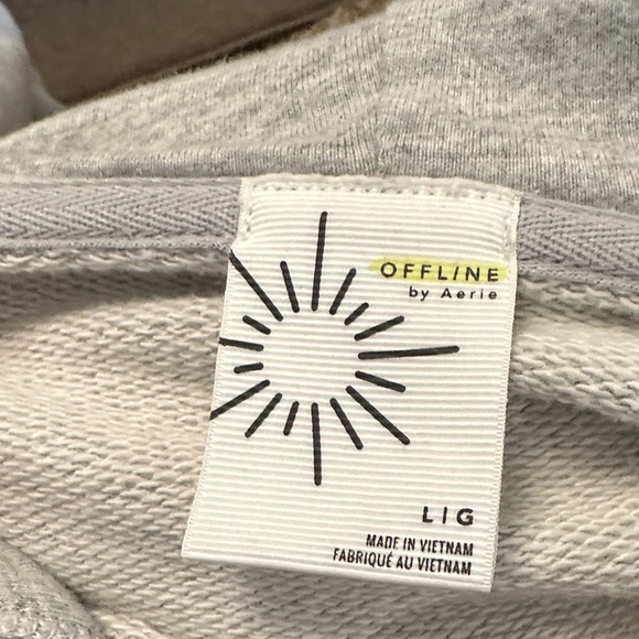 Aerie Light Gray Casual Hoodie - Picture 2 of 3